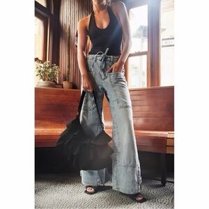 Free People CRVY Outlaw Wide Leg Jeans - S